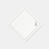 Klassische Monogramm Schwarz/Weiß Traditionelle Ho Serviette (Ecke)