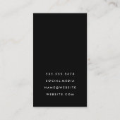 Klassische Monogramm/Schwarzer Akzent Visitenkarte (Rückseite)