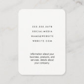 Klassische Monogramm/Schwarzer Akzent Visitenkarte (Rückseite)