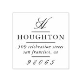 Klassische Monogramm-Script-Rücksendeadresse Gummistempel (Prägung)