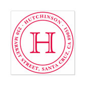 Klassische Monogramm-Siegel-Rücksendeadresse Permastempel (Design)