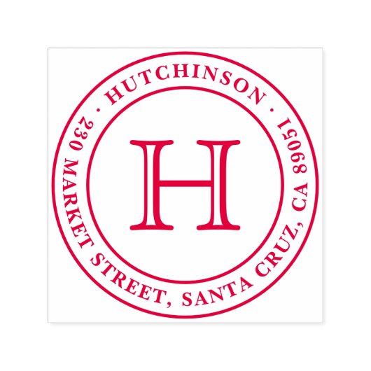 Klassische Monogramm-Siegel-Rücksendeadresse Permastempel (Design)