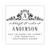 Klassische Monogramm-Skriptnamen Fett-Rücksendeadr Gummistempel (Prägung)