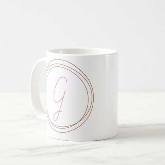 Klassische Monogramm-Tasse "G" Kaffeetasse (Vorderseite Links)