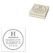 Klassische Monogramm Typografie Custom Rücksendead Gummistempel (Stempel)