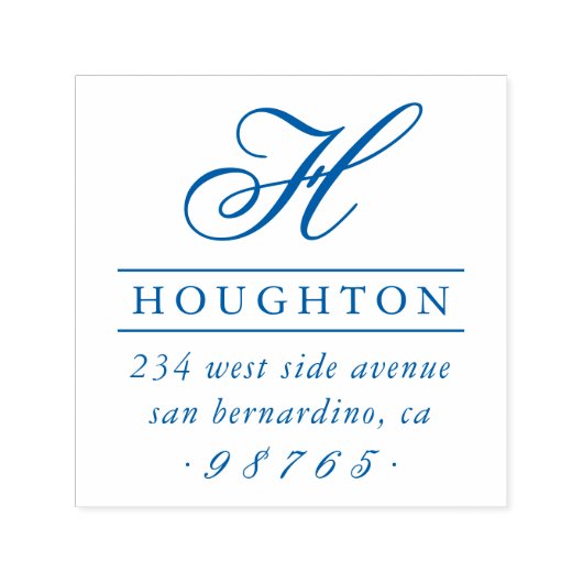 Klassische Monogramm-Typografie-Rücksendeadresse Permastempel (Design)