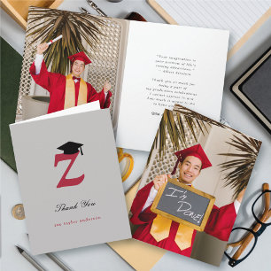Klassische Monogramm Z-Abschlusskappe Foto Modern Dankeskarte