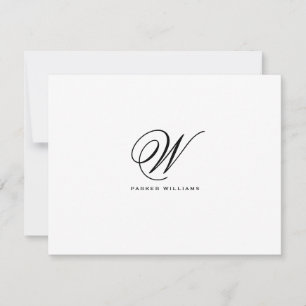 Klassische monogrammierte formelle Flat-Dankeskart Dankeskarte