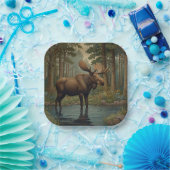 Klassische Moose boho Waldlandschaft Pappteller (Party)