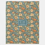 Klassische Morris-inspirierte botanische Pastell-D Fleecedecke (Vorderseite)