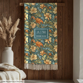 Klassische Morris-inspirierte botanische Pastell-D Fleecedecke