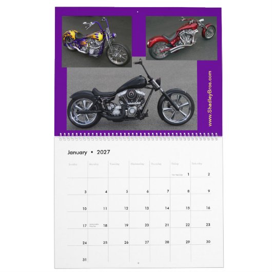 Klassische Motorrad-Chopper Kalender (Jan 2027)