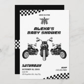 Klassische Motorradmechanik-Babydusche Einladung (Vorne/Hinten)