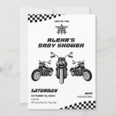 Klassische Motorradmechanik-Babydusche Einladung (Vorderseite)