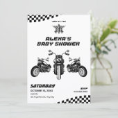 Klassische Motorradmechanik-Babydusche Einladung (Stehend Vorderseite)