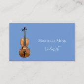 Klassische Musik Einfache Violine Light Blau Visitenkarte (Vorderseite)
