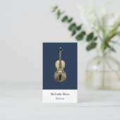 Klassische Musik Elegante Violin Performer Navy Bl Visitenkarte (Stehend Vorderseite)