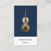 Klassische Musik Elegante Violin Performer Navy Bl Visitenkarte (Vorderseite)
