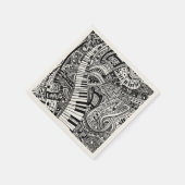 Klassische Musik mit Klaviertastatur Serviette (Ecke)