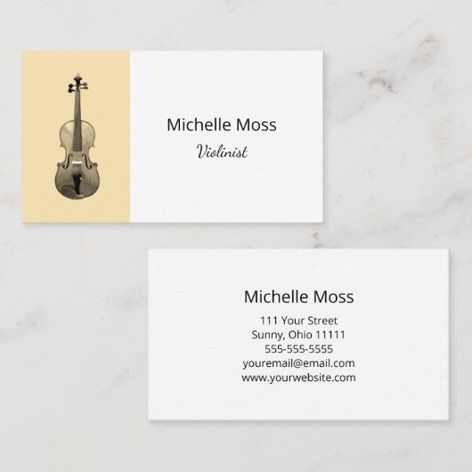 Klassische Musik Performer Violinist Violin Visitenkarte (Vorne/Hinten)