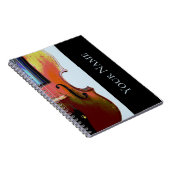 Klassische Musik Violin Blau Personalisiert Notizblock (Rechte Seite)