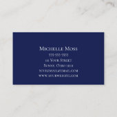 Klassische Musik Violine Elegante Blau Visitenkarte (Rückseite)