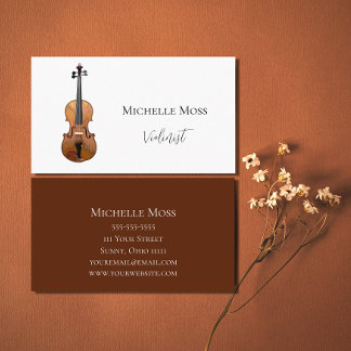 Klassische Musik Violine Elegante Burgund Visitenkarte