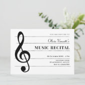 Klassische Musiknoten Einladung (Stehend Vorderseite)