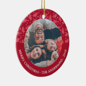 Klassische Muster-frohe Weihnacht-Foto-Verzierung Keramik Ornament (Rechts)
