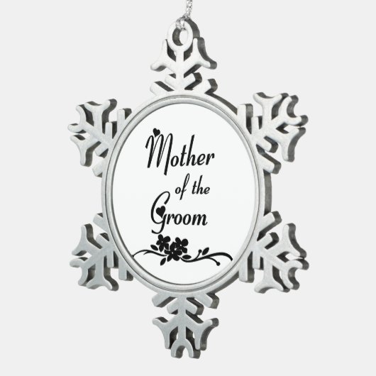 Klassische Mutter des Bräutigams Schneeflocken Zinn-Ornament (Rechts)