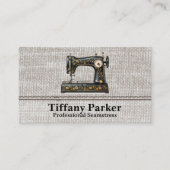 Klassische Nähmaschine | Stoff geheftet Visitenkarte (Vorderseite)