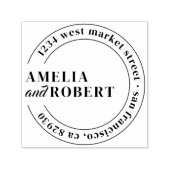 Klassische Namen Runde Hochzeiten Rücksendeadresse Permastempel (Design)