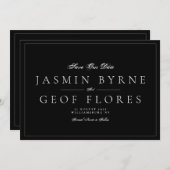 Klassische NAMEN | Schwarz-Weiß-Gerahmte Hochzeit Save The Date (Vorne/Hinten)