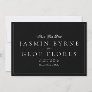 Klassische NAMEN   Schwarz-Weiß-Gerahmte Hochzeit Save The Date
