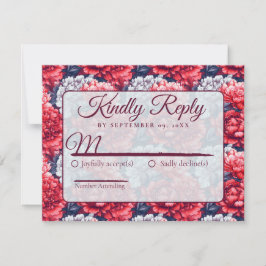 Klassische Natur-Pfingstrosen-Herbst-Hochzeit  RSVP Karte