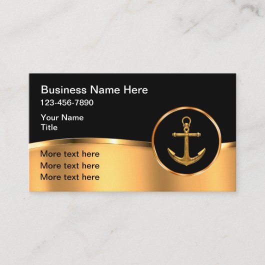 Klassische Nautic Theme Boat Anchor Business Cards Visitenkarte (Vorderseite)