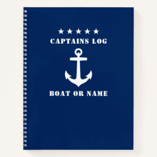 Klassische Nautical Anchor Stars Kapänen Protokol Notizblock