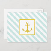 Klassische Nautical Design Imitate Glitzer Anchor Postkarte (Vorne/Hinten)