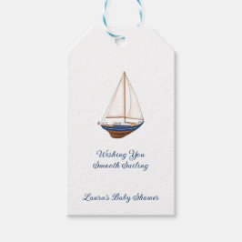 Klassische Nautical Sailboat Custom Baby Dusche Geschenkanhänger