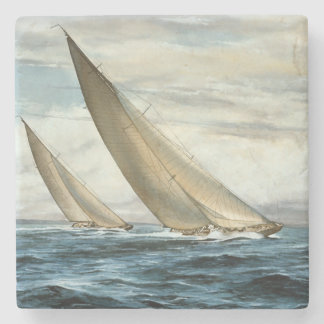 Klassische nautische Malerei Steinuntersetzer