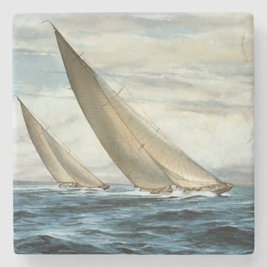 Klassische nautische Malerei Steinuntersetzer (Vorderseite)