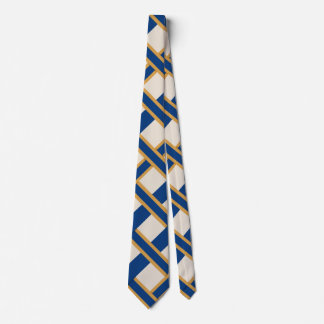 Klassische Navy-Blau und Gold geometrische Gitters Krawatte