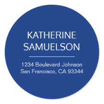 Klassische Navy Blauer Name und Rücksendeadresse