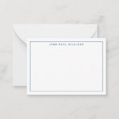Klassische Navy Blue Beruflich Simple Thin Border Mitteilungskarte (Vorderseite)