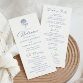 Klassische Navy-Blue-Hortensien-Hochzeit Programm