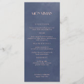 Klassische Navy Blue Smoke Wedding Dinner Karte (Vorderseite)
