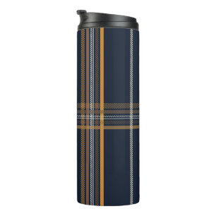 Klassische Navy-Kamel-Kariert-Ästhetik Thermosbecher