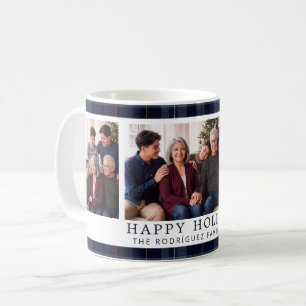 Klassische Navy-Karree-Weihnachtscollage Kaffeetasse