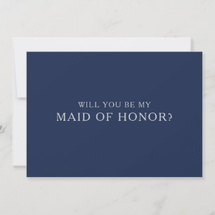Klassische Navy-Silber Maid of Honor-Aufforderungs Einladung