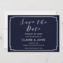 Klassische Navy Silver Wedding speichern Sie die D Save The Date